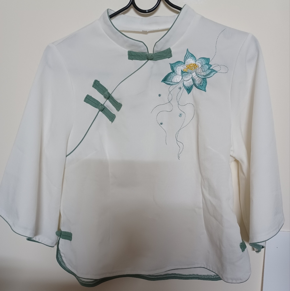 Chinese Style White Shirt